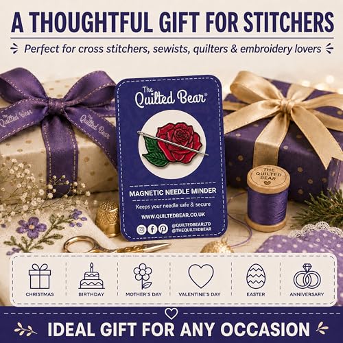 The Quilted Bear Magnetic Needle Minder, Small, Rose - color: Rose