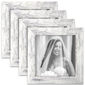 TOFOREVO 5x5 Picture Frames set of 4, Distressed White - color: Distressed White, size: 5x5