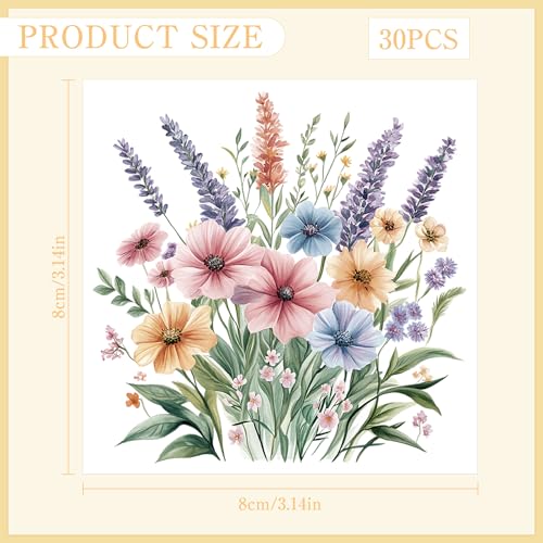 30 Pcs Spring Rub-On Transfers for Furniture & Crafts - style: Spring Garden