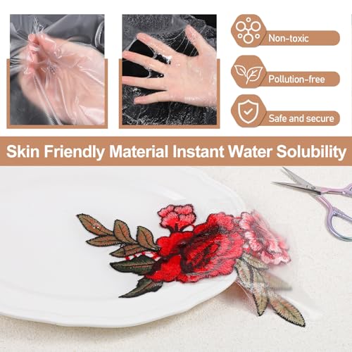 LIQWEI 1 Roll 12" x 50 yd Clear Wash Away Water Soluble Embroidery