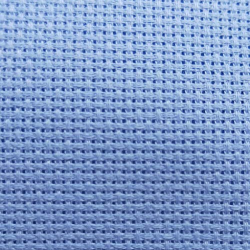 KCS 59"x 1 Yard 14ct Counted Cotton Aida Cloth Cross Stitch Fabric Light Blue