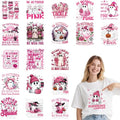 20 Pcs Halloween Breast Cancer Awareness Iron on Transfers for T Shirts - color: Pink Ghost