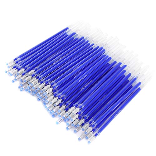 100Pcs Heat Erasable Pen Refills, Blue Fabric Marking Pen Refills, 13cm High Temperature Disappearing Ink Pen Refills for Fabric, Clothing, Leather Temporary Marking