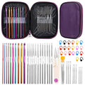 IMZAY 54 Pcs Crochet Hooks Set, 0.6mm-6.5mm Crochet Needles for Yarn - color: Purple, size: 54 Pcs