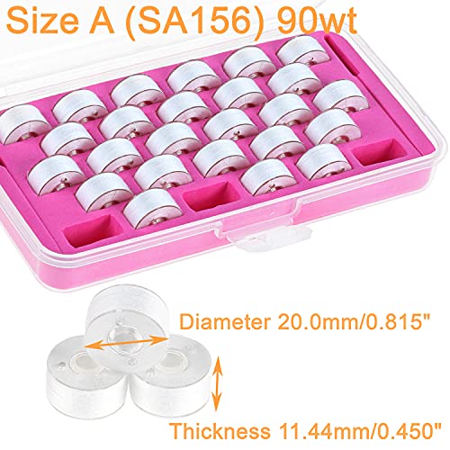 New brothread 28pcs Size A SA156 Prewound Bobbin Thread - White - color: White SA156 90WT