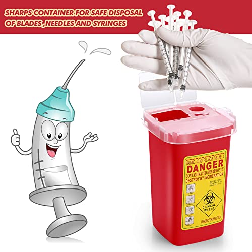 Chumia 30 Pcs Pcs Sharps Container 1 Quart, Small Needle Container Disposal