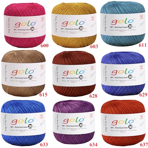 golo Crochet Thread Knitting Yarns for Hand Work Tatting Yarn 757 - color: 757 Crimson