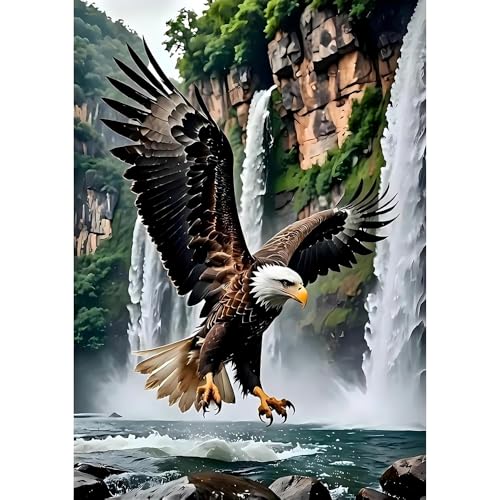 Eagle Cross Stitch Kits for Beginners Adults, Patterns Dimensions Needlepoint Art Crafts,Counted Cross Stitch Kits Embroidery Kits for Beginners Adults for Home Decor 11.8X15.7inch - color: Cross Stitch-1011-3