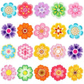 AUGSUN 36pcs Flower Iron on Patches Colorful Floral Sew Applique - style: Floral