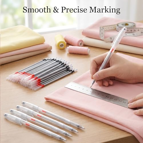 54 Pcs Leather Marking Pen Silver Fabric Markers Pens Temporary Clothes Marking Pens 4 Pcs Pen with 50 Pc Silver Leather Markers Refills for Sewing DIY Dressmaking Quilting Supplies