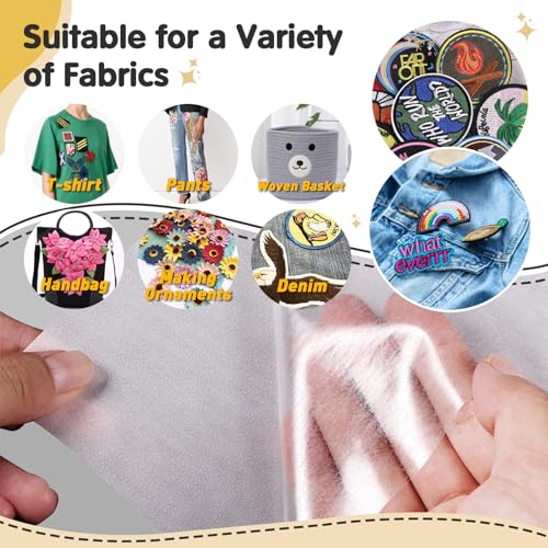 Iron On Adhesive Sheets 20PCS, Heavy Weight Double-Sided Heat Melt Fabric Glue Sheet, A4 Size Fusible Adhesive Sheets, Press-on Patch Iron On Tape, Fusible Interfacing for Sewing, Heat and Bond - size: 20-PACK