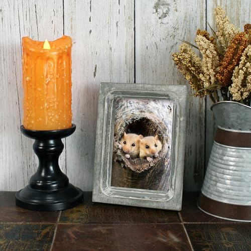CVHOMEDECO. 4x6 Picture Frame Made of Solid Wood High Definition Glass Rustic Vintage Designs Small Photo Frame for Tabletop Display and Wall Mounting, Distress Grey - color: Distress Grey A, size: 4" X 6"