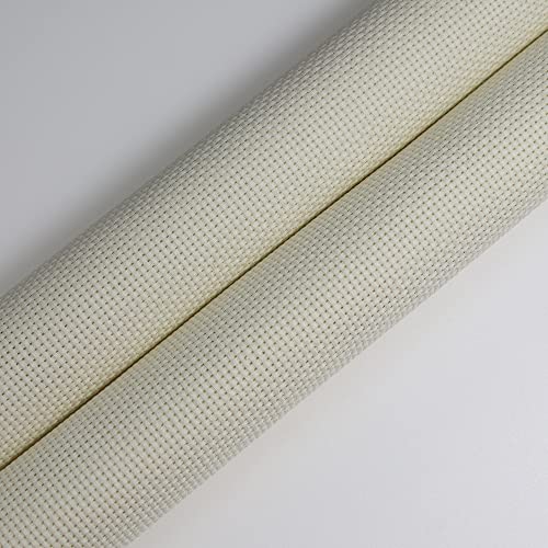 KCS 2 pc of 15" x 18" Counted Cross Stitch Cotton Aida Cloth Needlework Fabric (Cream, 11CT) - color: Cream, size: 11CT
