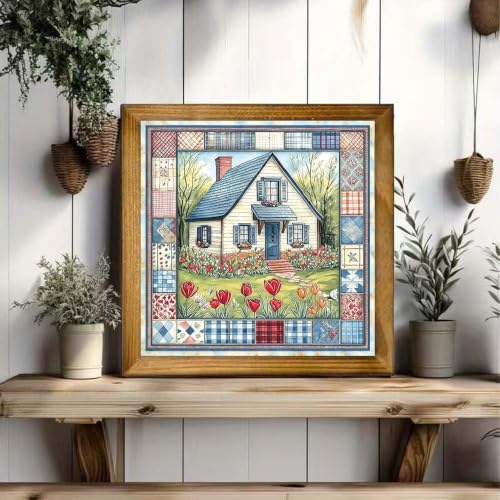 niurenmaoyi Garden Scene Stamped Cross Stitch Kits for Beginner,14X14In - color: Cross Stitch Kits00617-01