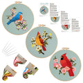 Louise Maelys 3 Set Colorful Bird Embroidery Kit for Beginners Gift - color: Animals-6