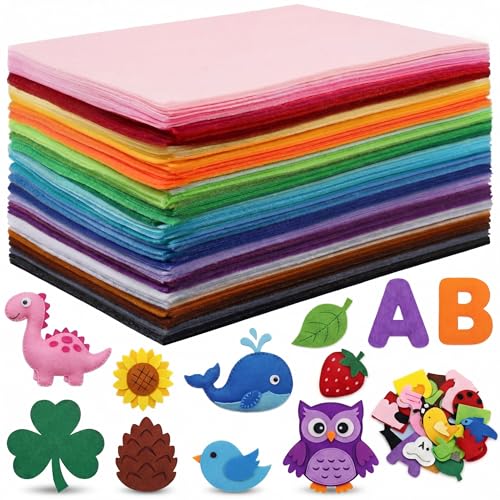 Reginary 120 Pcs 8 x 16 Inch Felt Sheets Bulk for Craft 40 Assorted Color Felt Fabric Squares Stiff Paper for Back to School Festival Holiday DIY Craft Sewing Patchwork - size: 8 x 16 Inch