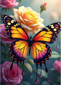 Butterfly & Flower Stamped Cross Stitch Kit, Embroidery 11.8x15.7in - color: D073
