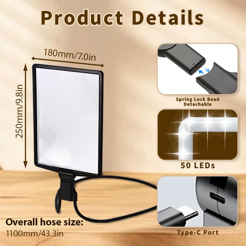 Hands Free Magnifying Glass with Light