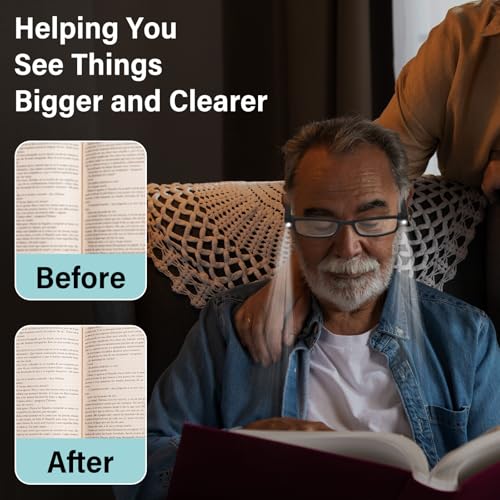 Magnifying Glasses with Light Rechargeable Reading Glasses Bright LED Readers for Men Women Close Work Reading