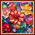 Disxvivy Cross Stitch Stamped Full Embroidery Kits DIY 11CT Cotton Thread Printed DIY Needlepoint Kits Craft Needlework Set Cross-Stitch Stamped Sets-Colorful Flowers 18x18 inch - color: Artstyle01