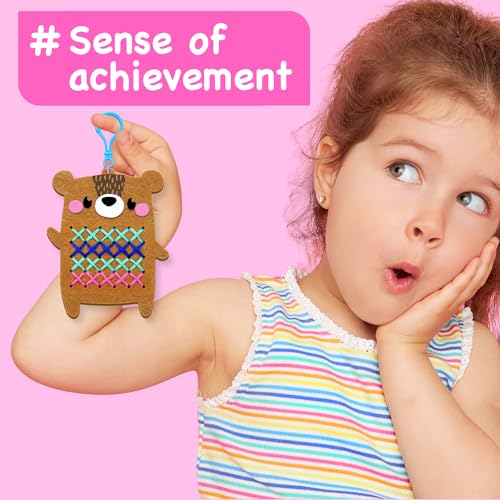 EZCRA My First Cross Stitch Kit for Kids Ages 4-8, 8 No Mess Felt Animals - color: 8-in-1 Animal