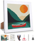 Mountains Landscape Stamped Cross Stitch Kits for Adults with Framed - color: DKJ004