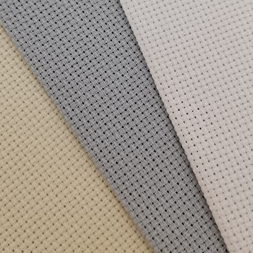 KCS 3 pc of 12" x 18" 16CT Counted Cross Stitch Cotton Aida Cloth Fabric (White+Cream+Sea Foam) - color: White+cream+sea Foam