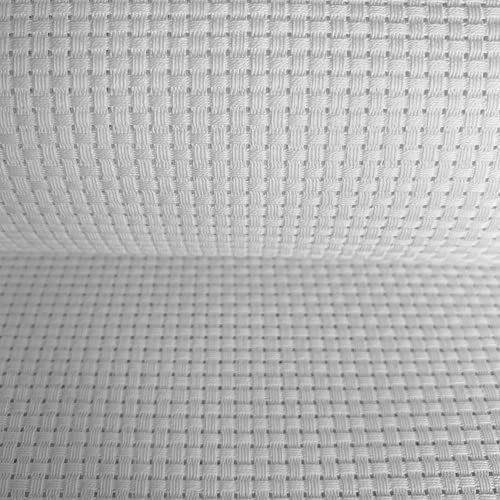 9 Count Aida Cloth Cross Stitch Fabric, White, 29" W x 39" L - size: W29" x L39"