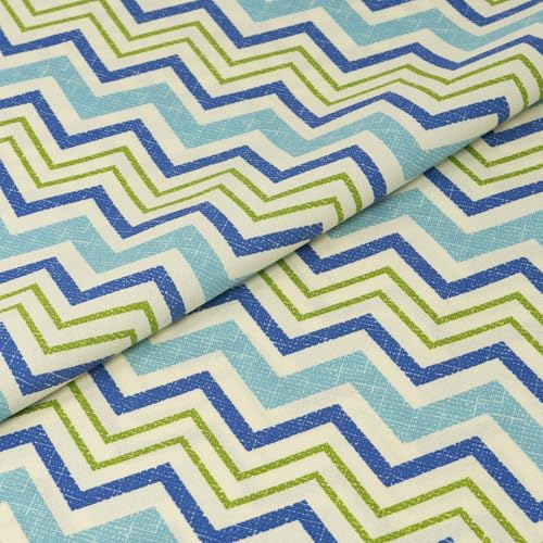 Stitch & Sparkle 100% Cotton Duck Cloth Print 45" Wide, DIY Project, Craft & Quilt Fabric for Sewing, Upholstery Home Décor, Cut by the Yard, Chevron Azure - color: Chevron Azure, size: Cut by the yard