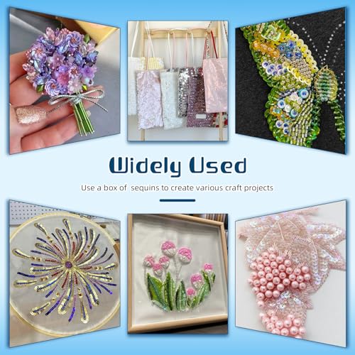 21600 Pcs Loose Sequins Bulk, 24 Colors 5MM Embroidery Sequins - size: 5mm