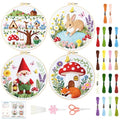 BEUNITONE 4 Set Embroidery Kit for Beginners, Fairy Tale Pattern Cross Stitch Kits, Needlepoint Kits for Adults with Instructions and Full Kit, Funny Hand Embroidery Patterns for Cloth and Home Decor - style: D-Fairy Tales