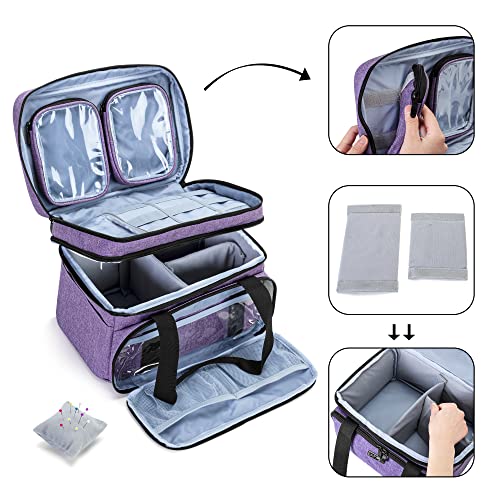 BAFASO Double Layer Sewing Accessories Organizer, Purple - color: Purple
