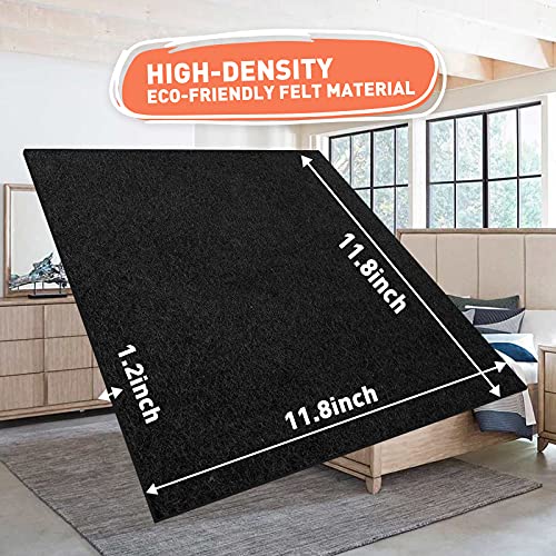 12"x12"x1/8" Thick Adhesive Black Felt Sheets Sticky Felt Fabric Pads 8pcs