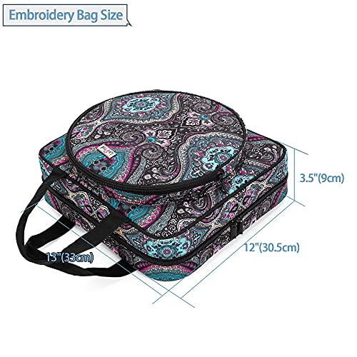 LoDrid Embroidery Project Bag, Square Supplies Storage Tote, Totem - color: Totem