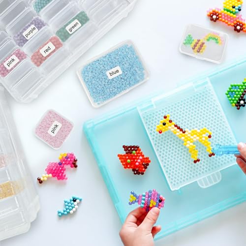 59 PCS Stackable Bead Organizer Box with Removable Cases, Labels & Handle - color: 59 Pcs Storage Box