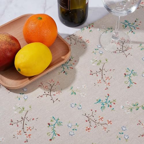 1.06 Yards 62.21 Inch Floral Linen Fabric Colorful Flowers Vintage Upholstery Linens Flaxen Quilting Cloth Fabrics for Sewing Making Garment Wallet Gift Wrapping Cloths DIY Craft Supply - size: 1580MM, style: Flower