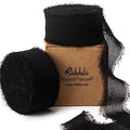 Ribbli Black Chiffon Ribbon 1 Inch x 20 Yard Handmade Fringe Chiffon Silk Ribbon Black Ribbon for Gifts Wrapping, Wedding Invitations, Bridal Bouquets, Flower Arrangement - color: Black, size: 1 inch