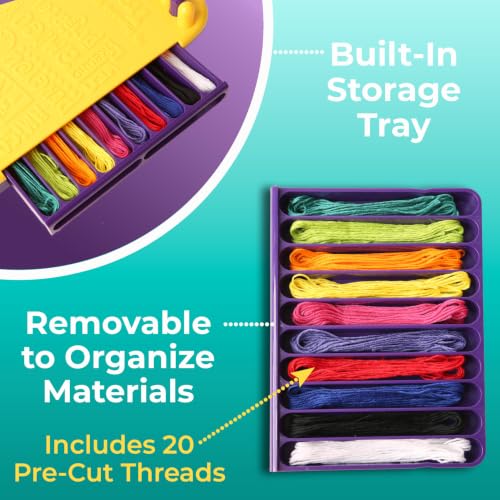 Choose Friendship Bracelet Making Kit – 20 Pre-Cut Threads, Portable Loom with Storage, Makes 8 Bracelets, Craft Gift for Kids Ages 8+, Yellow “Pineapple” - color: Pineapple