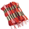 24 Bundles Polyester Embroidery Floss Cross Stitch Embroidery Thread Red Stitch Threads Bulk 1mm Floss Thread for Jewelry Making Bracelet Stitching Craft Supply - color: Red
