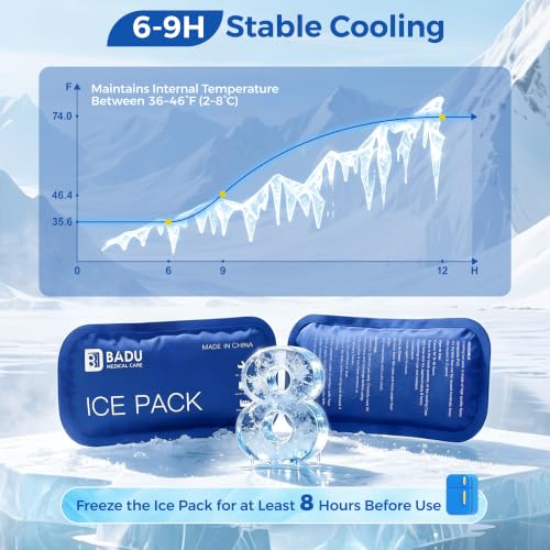 Hard Shell Insulin Cooler Travel Case with 2x180g TSA-Approved Ice Packs