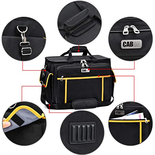 CAB55 Sewing Machine Case - Carrying Bag with Removable Padding, Tote for Machine and Accessories - color: Black