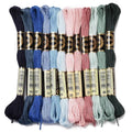 12 Skeins 105 Yards 6 Ply Embroidery Thread Floss Variegated Thread Dark Blue Green Cross Stitch Friendship Bracelet String for Jewelry Making Bracelet Knitting Stitching DIY Craft Supplies - color: Multicolor