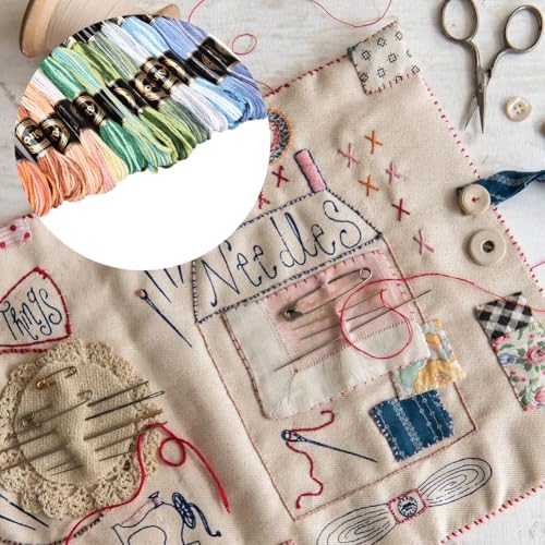 12 Skeins 105 Yards Cross Stitch Floss Variegated Friendship Bracelet String 6 Ply Polyester Colorful Gradient Embroidery Thread for Sewing Making Needlecraft Knitting Clothes Stitching DIY - color: Gradient Color