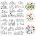 Flower Water Soluble Embroidery Patterns, 25 Pcs Embroidery Papers