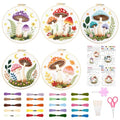ORIGACH 5 Pack Mushroom & Plants Embroidery Kit for Beginners - style: Mushroom & Plants