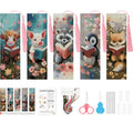 VIGEGU 5 Pack Animal Cross Stitch Bookmark Kits for Adult Beginners - color: Animals reading books Cross Stitch Bookmark