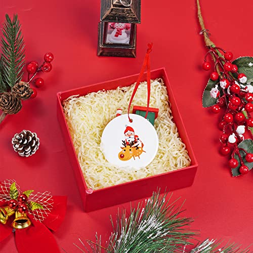 100 Pcs Christmas Ornament Ribbon Hangers, Thin Hand Tied Ornament Ribbon Loops - color: Red