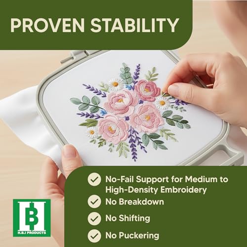 HBI Cut Away Embroidery Stabilizer Roll 12" x 50 Yards – Cut Away Stabilizer for Machine Embroidery, Embroidery Stabilizer, Stabilizer for Embroidery Machines, 2.5 oz Embroidery Backing (Pack of 2) - size: 12” x 50 Yds (Pack of 2)
