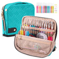 MYBAGZING Ergonomic Crochet Hook Set with Case 14 Sizes 2mm-10mmCrochet Kit - color: Teal, size: Case (14 Crochet Hooks)