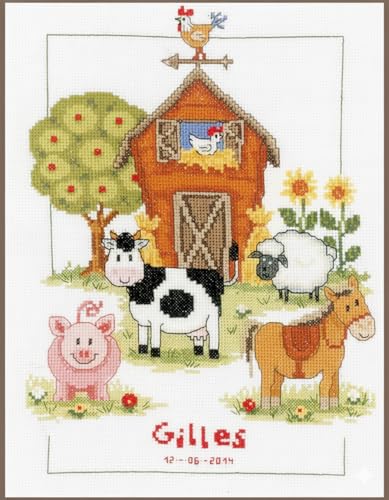 Vervaco Counted Cross Stitch Kit at The Farm 8.8" x 11.6"